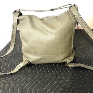 Allsaints Kits Pebbled Leather Convertible Backpack Shoulder Bag 17 X 16 X 4